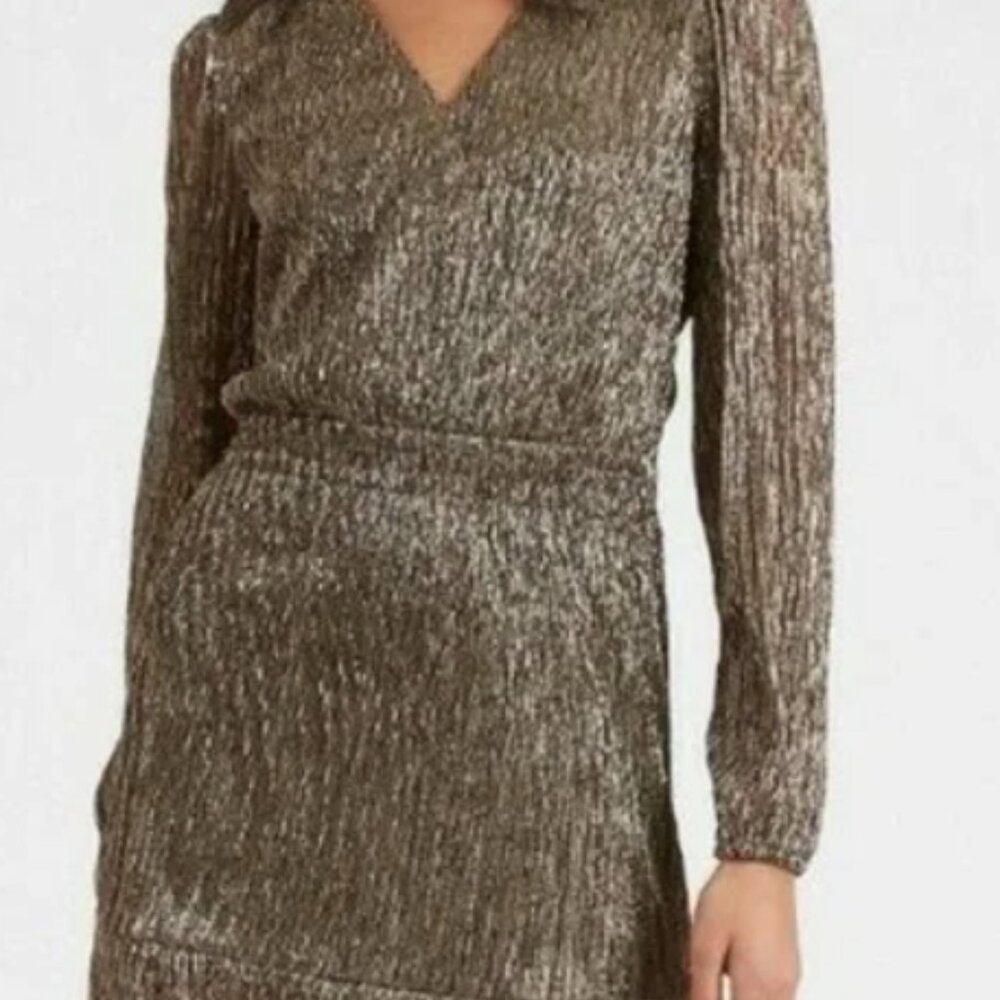 Banana Republic Metallic Shimmer Fit and flare Dress Medium